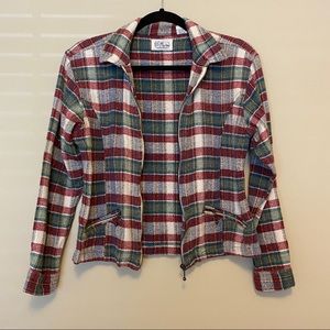 Angelique Red Green & White Zip-Up Flannel
